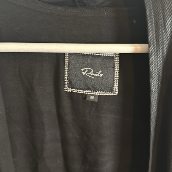 Rails Black Open Front Blazer Faux Leather Look Size Medium - Picture 3 of 7